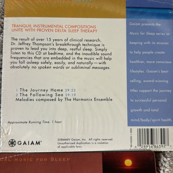 Two “Sleep” Gaiam Soothing Music and Classical Music NIP Dr. Jeffrey Thompson - Picture 4 of 5